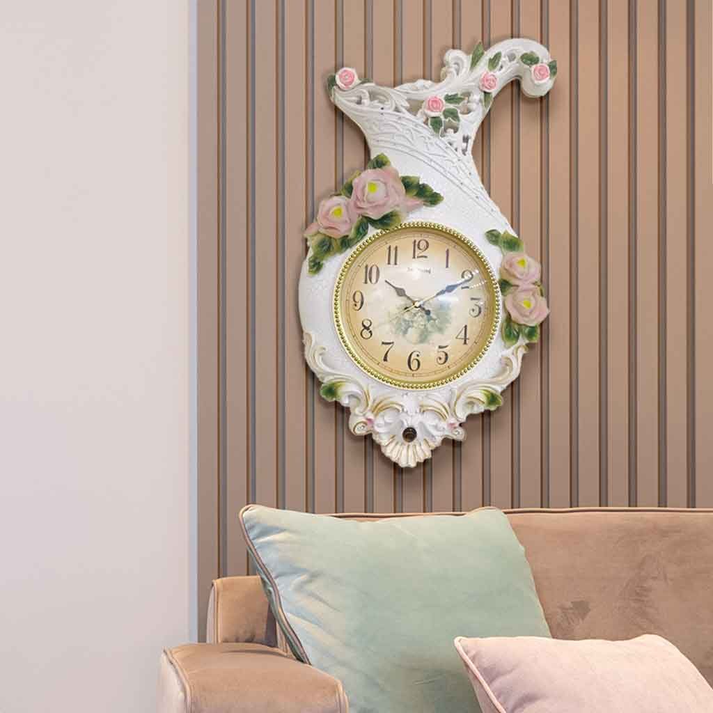 New Pot Shape Floral Wall Clock - 6708