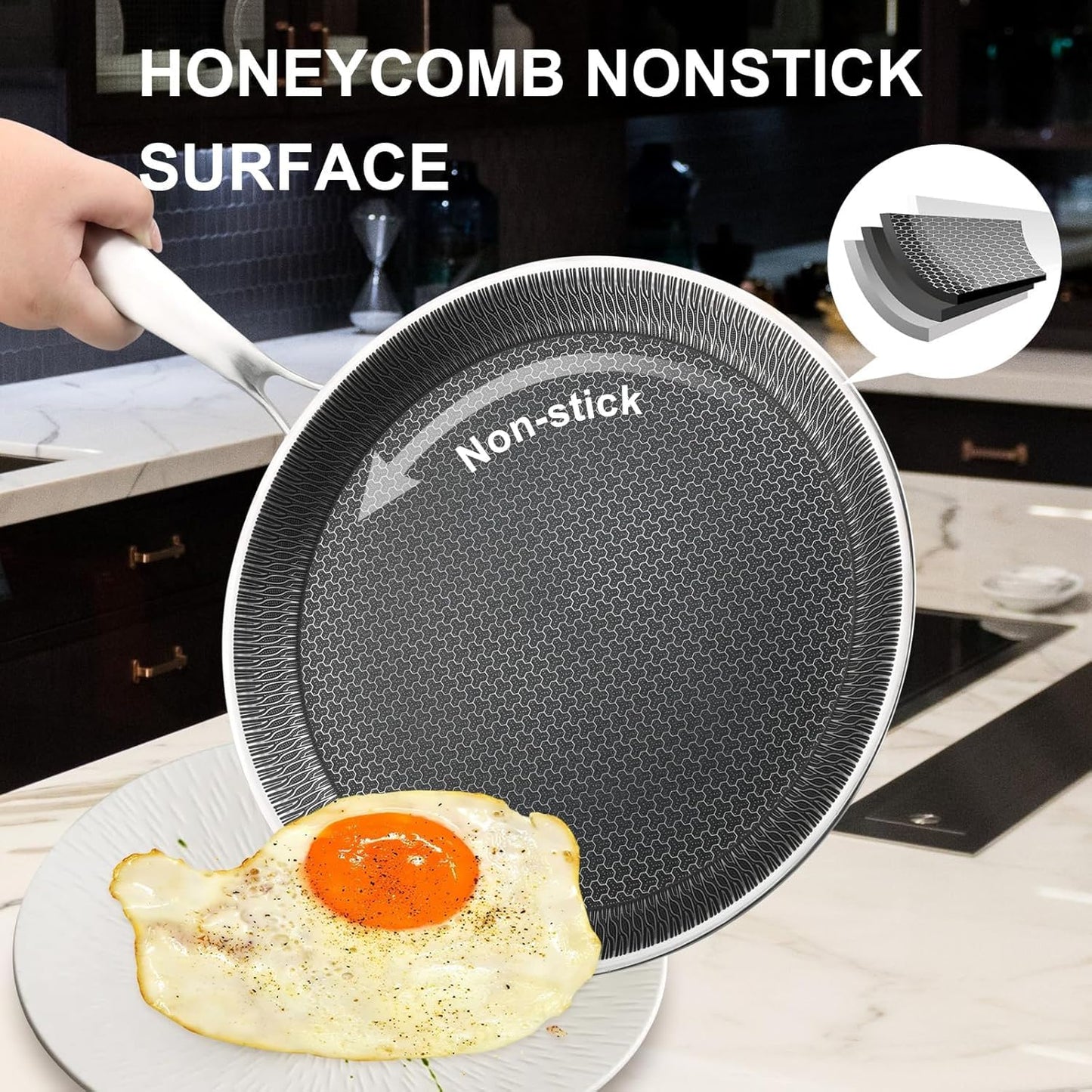 Laser Coating Deep Tawa with Handle-32cm