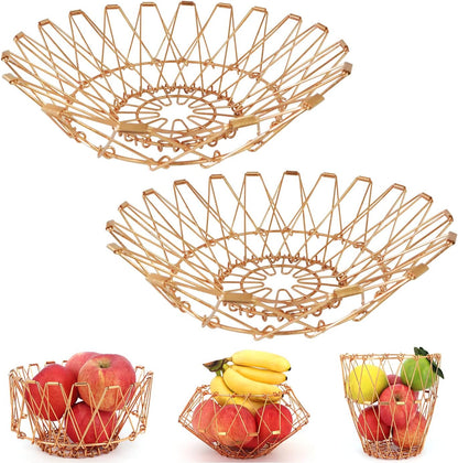 Multipurpose Metal Golden Foldable Basket