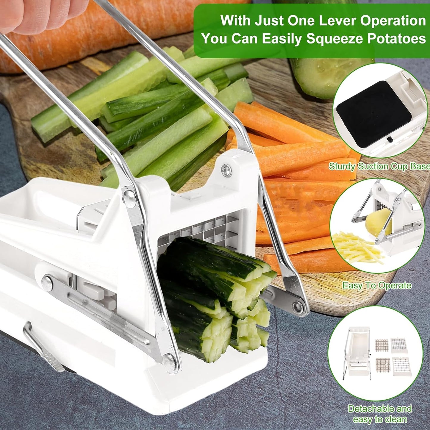 Potato Cutter French Fries Slicer -White
