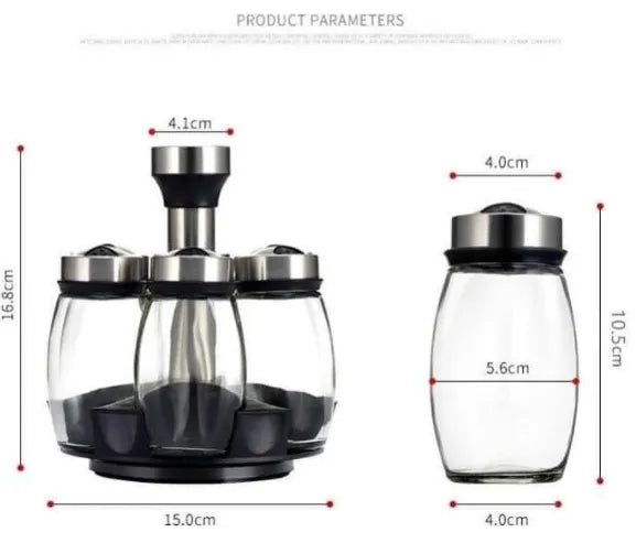 6in1 360 degree Rotating Seasoning Spice Jar Set