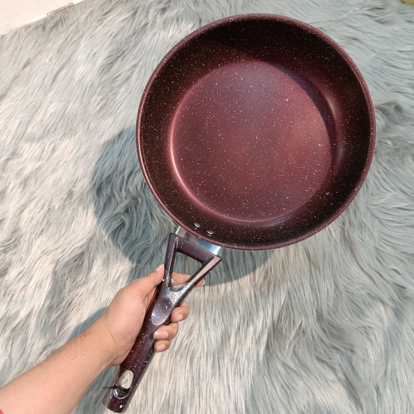 XELENT Marble Frying Pan Mehroon- 26 CM