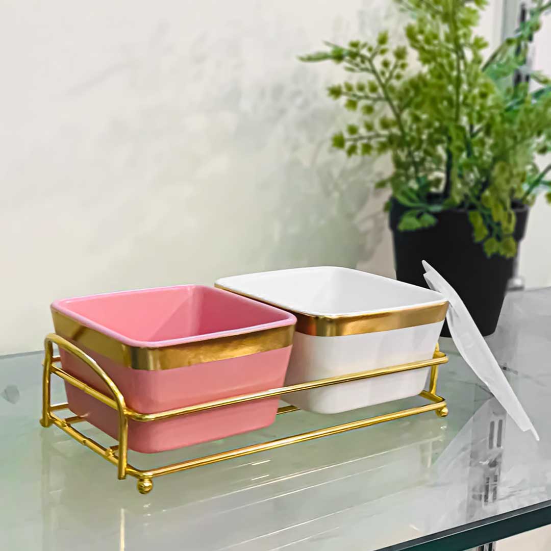 Creative Dry Fruits Tray With Lid 2 Portions