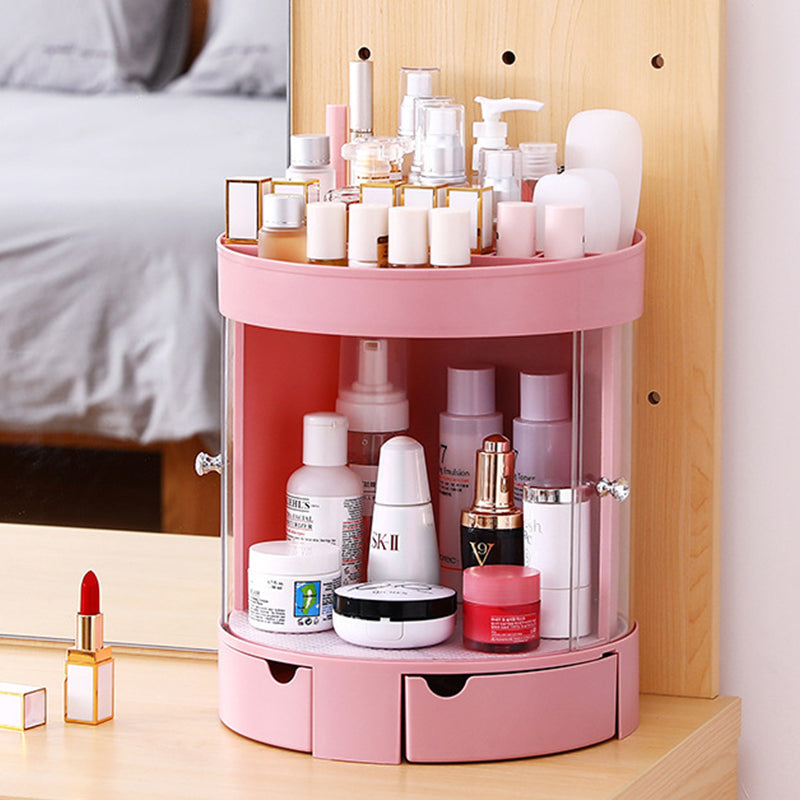 Dressing Table Organizer with 2 Rotating Jewelry Drawers