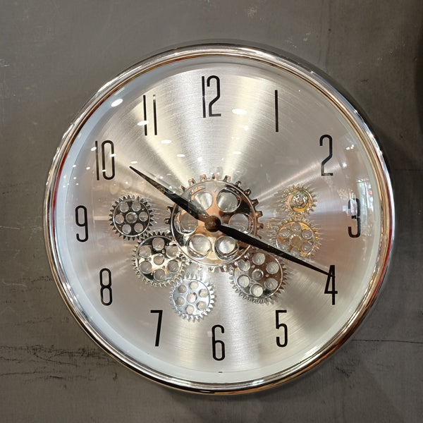 Gears Wall Clock (Silver)