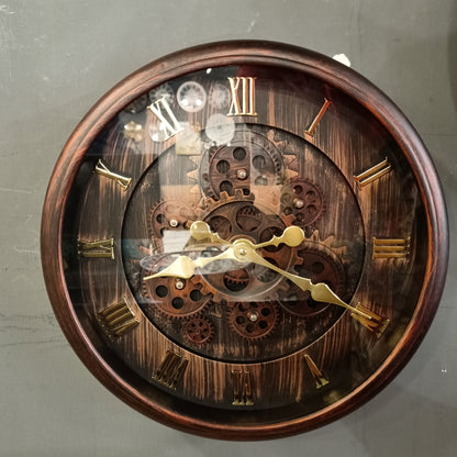 Wall Mounted Gear Clock (Brown)