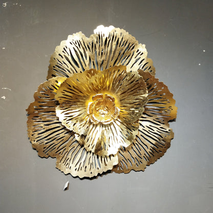 Metal Decor Wall Hanging Golden Flower
