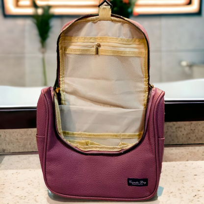 Large capacity leather Cosmetic Bag