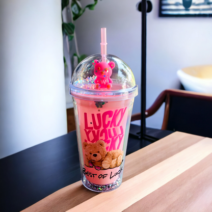 Space Wall Design Cute Sipper Glass