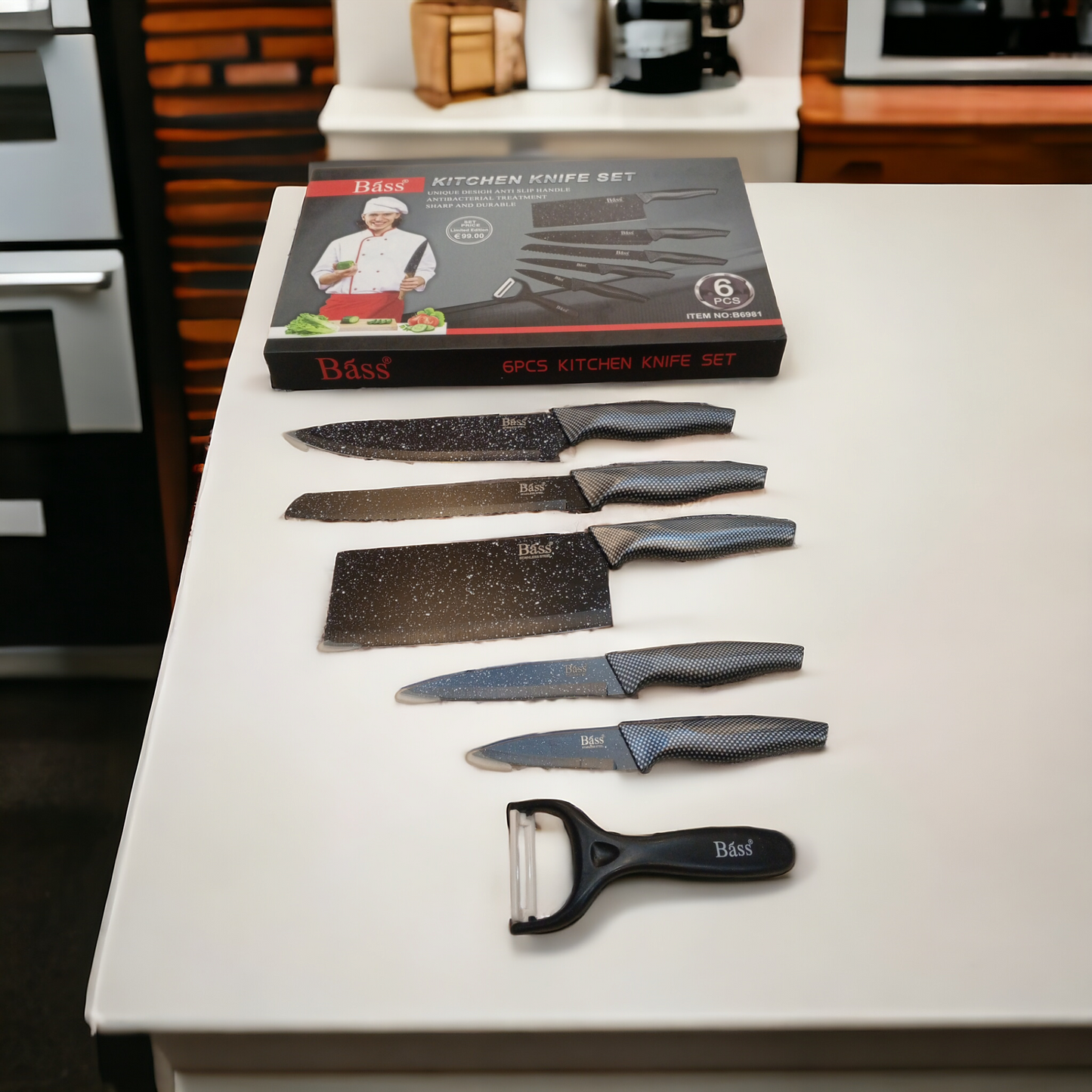 Bass 6 Pcs Stainless Steel Knife Set-D2