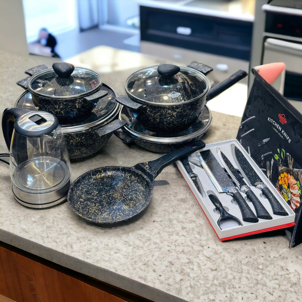 Uakeen Marble Coated Cookware Set