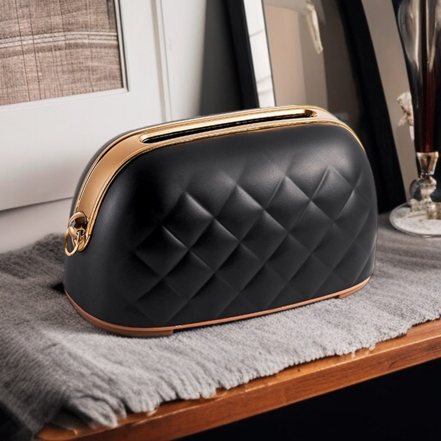 Stylish Non Slip Tissue Box D1-Black