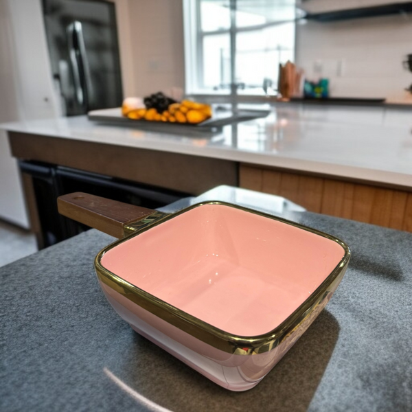 Wooden Handle Serving Dish-Pink