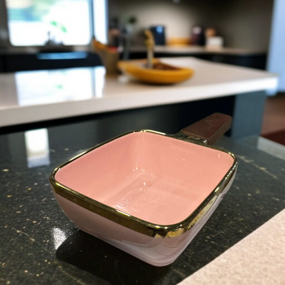 Wooden Handle Serving Dish-Pink