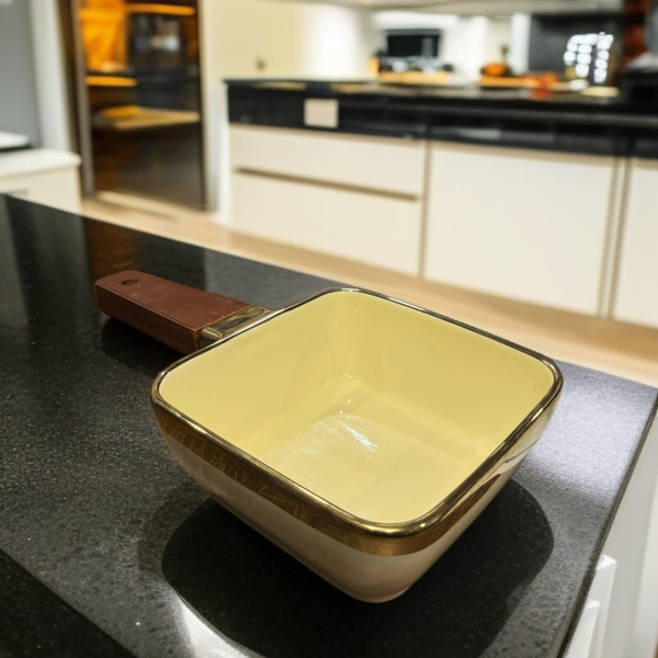 Wooden Handle Serving Dish-OffWhite