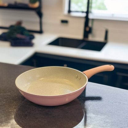 Marble Coating Frying Pan 16cm -Pink