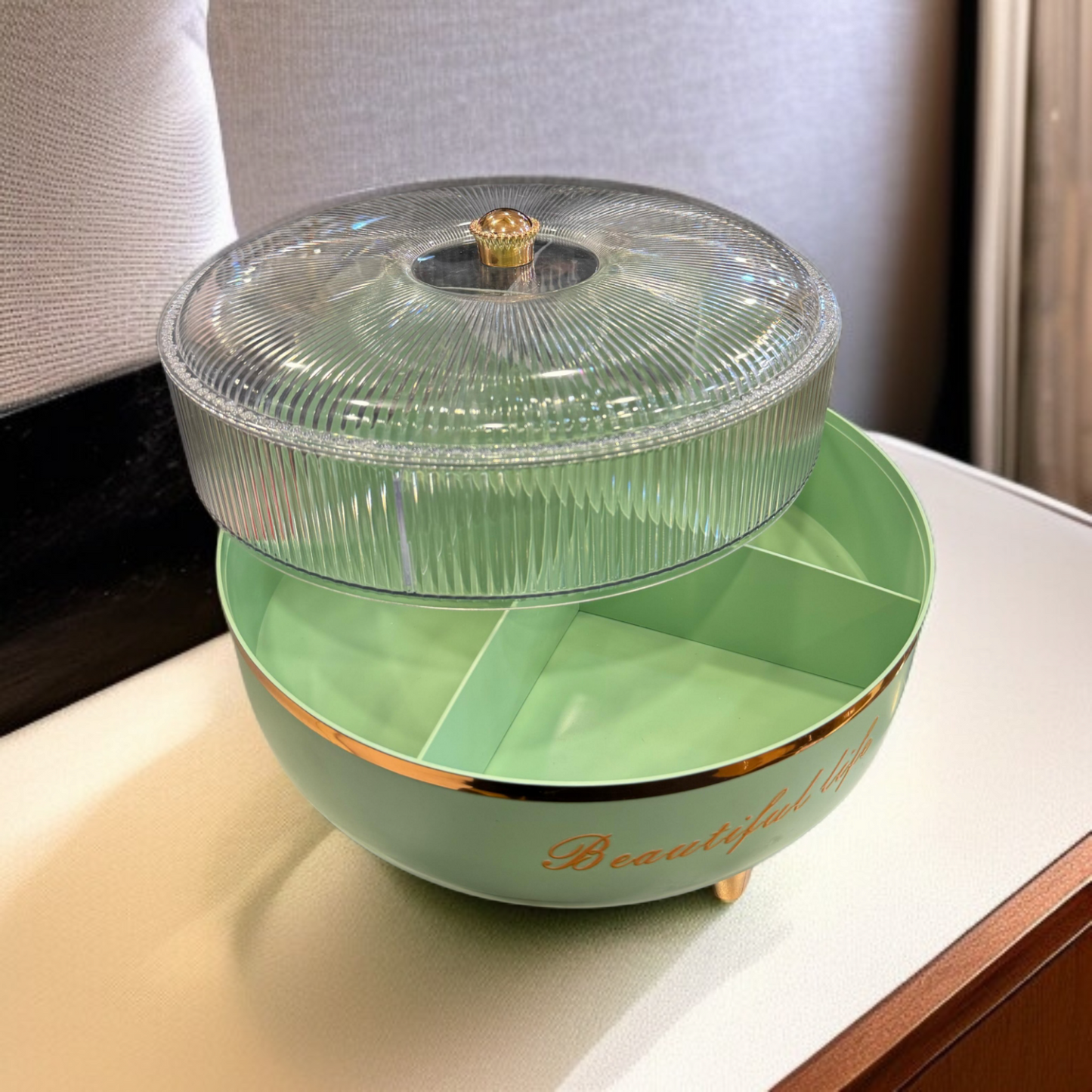Rotating Snack & Nut Storage Box-Green
