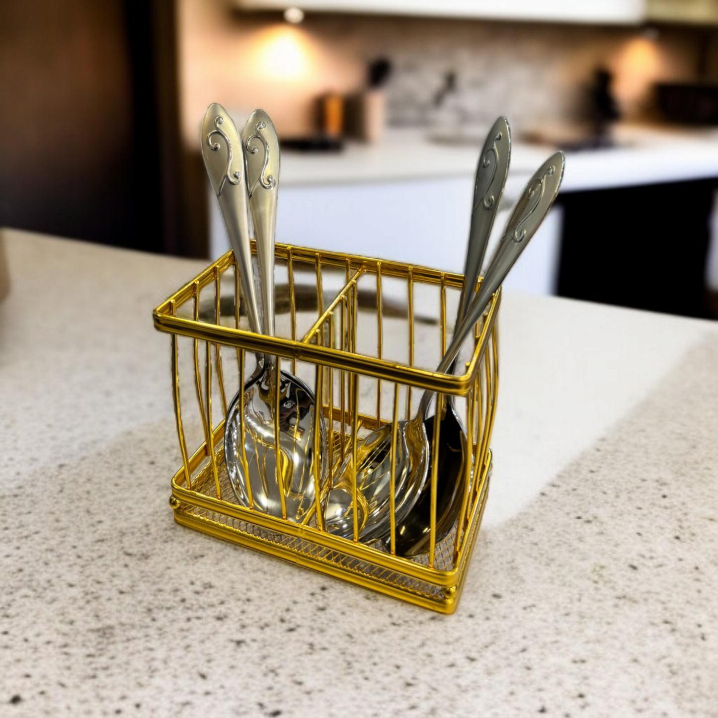 Metal Golden Spoon Holder-Rec