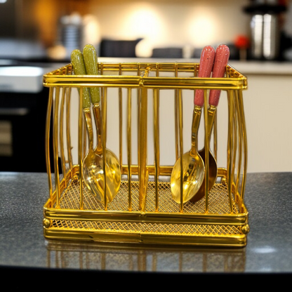 Metal Golden Spoon Holder-Rec