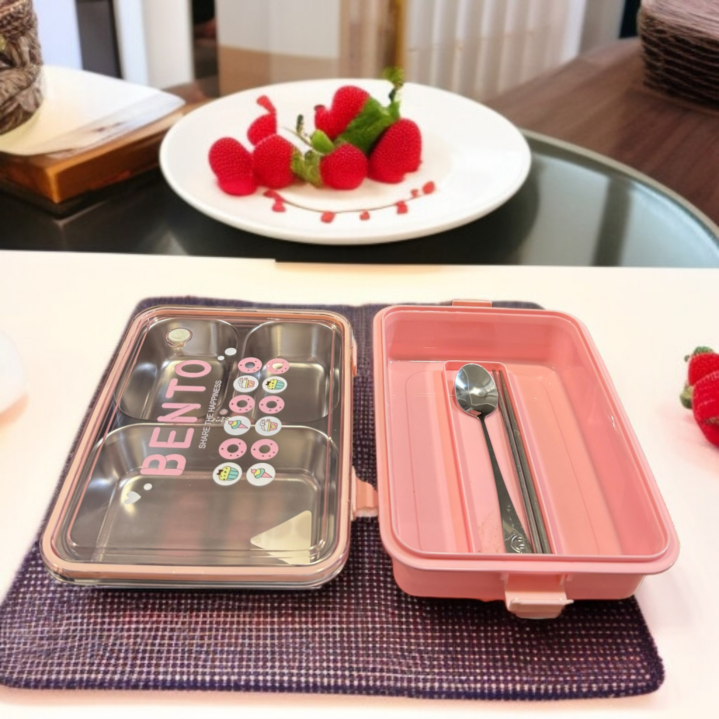 3 Compartment Stainless Steel Lunch Box