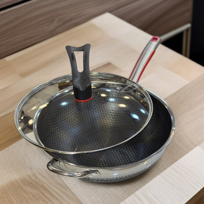 Stainless Steel Laser Coating Wok-34cm