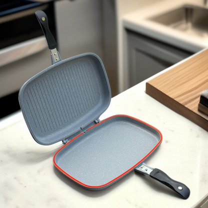Double Sided Grill Pan Grey-40cm