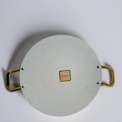 Double Handle Marble Tawa-White