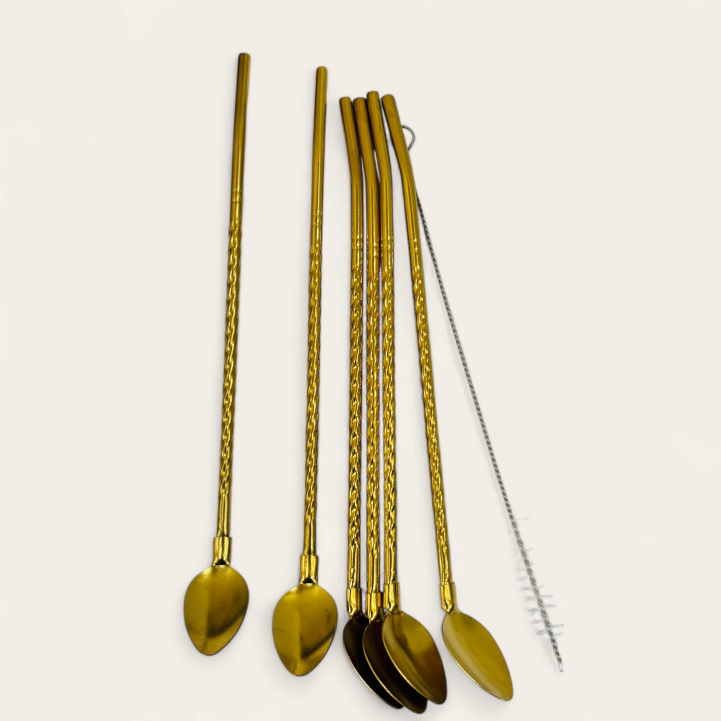 Golden Spoon & Straw Set