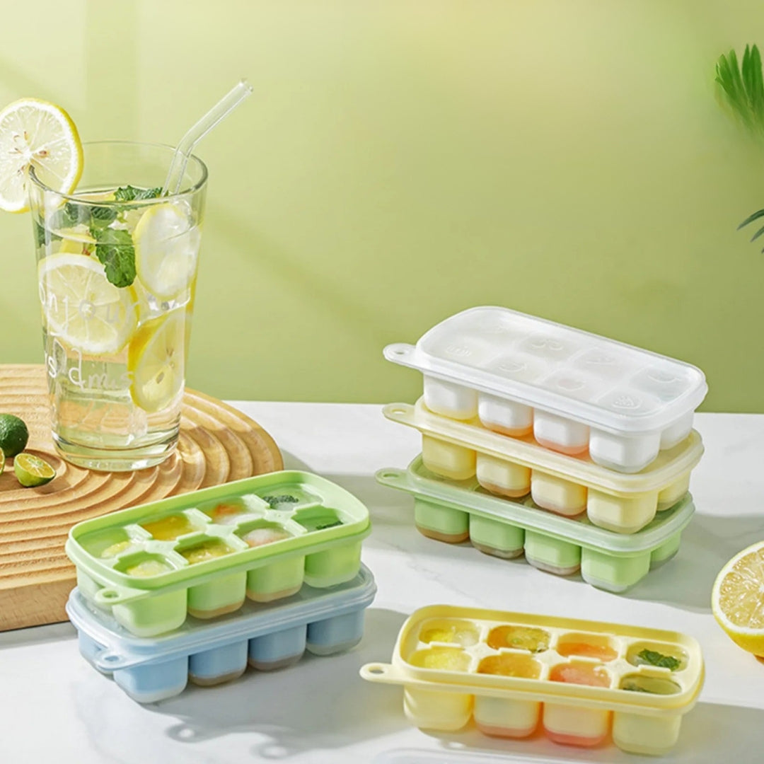 Stackable Ice Tray with Lid (8 Grid)
