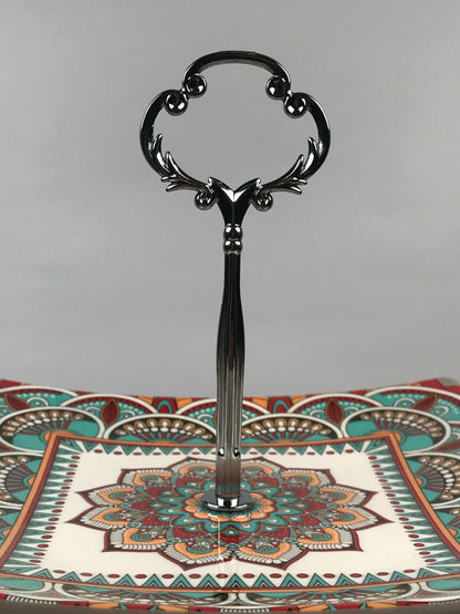 3 Tier Melamine Floral Serving Tray