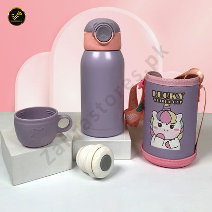 Children Stainless Steel Water Bottle with Pouch
