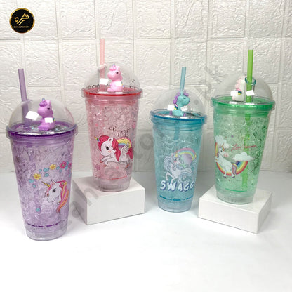 Unicorn Drinking Cup with Straw and Lid
