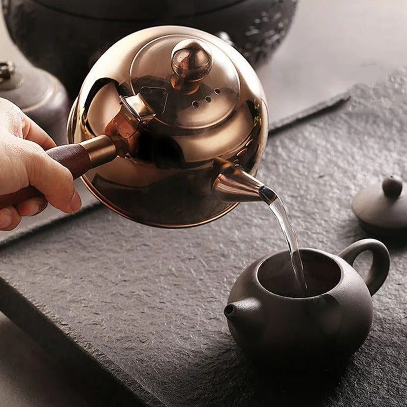 Stainless Steel Golden Tea Kettle