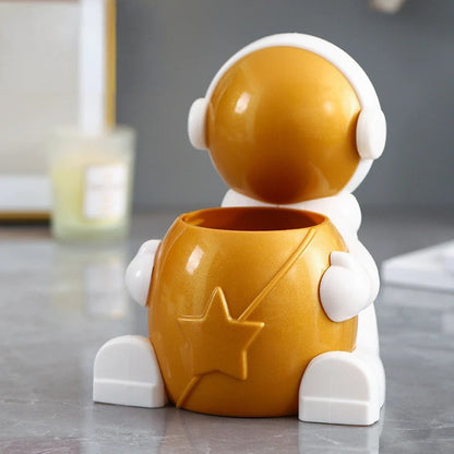 Astronaut Pen Holder Desktop Storage Box