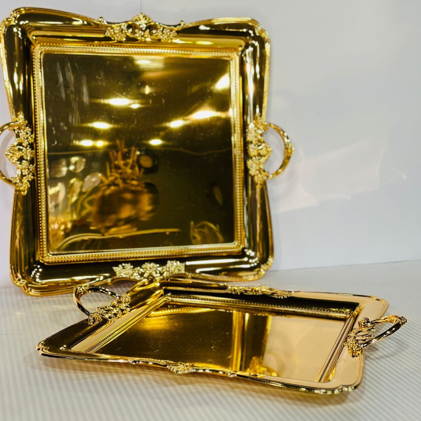 Elegant Golden Serving Tray
