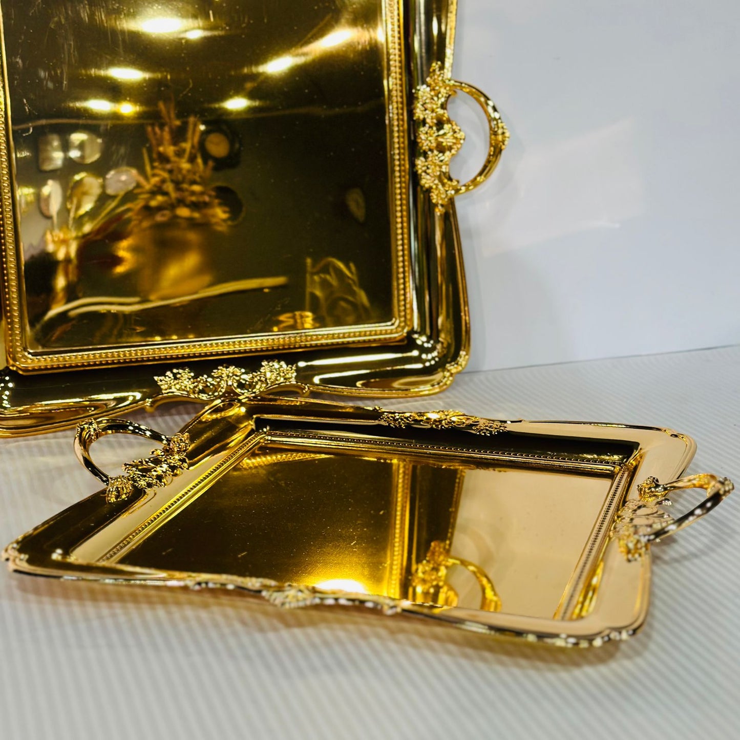 Elegant Golden Serving Tray