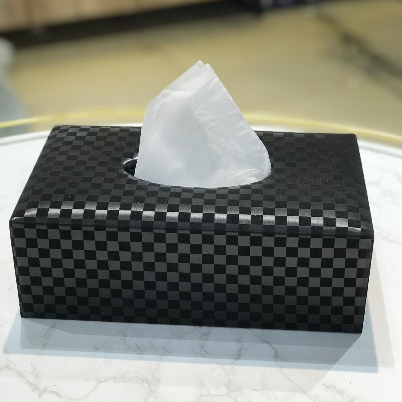 Leather Dustbin+Tissue Box-D2