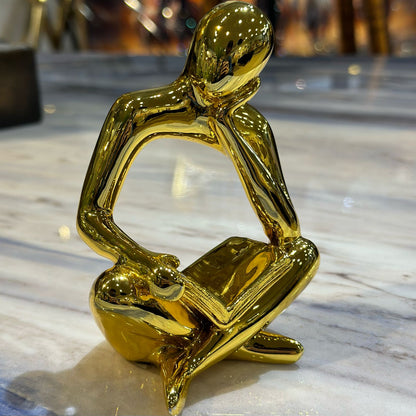 Resin Thinker Statue Golden ED2242