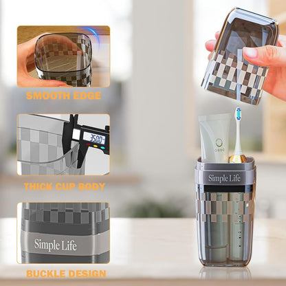 Portable Travel Toothbrush Holder (Brown)