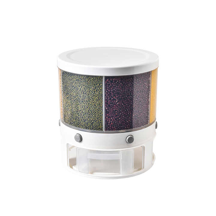 6 Grid Grain Storage Round White