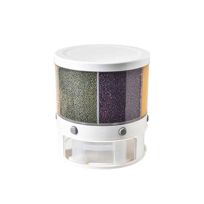 6 Grid Grain Storage Round White