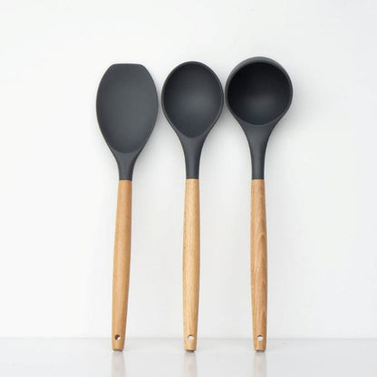 12 PCS Silicone Kitchenware Utensils Set (Dark Grey)