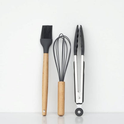 12 PCS Silicone Kitchenware Utensils Set (Dark Grey)