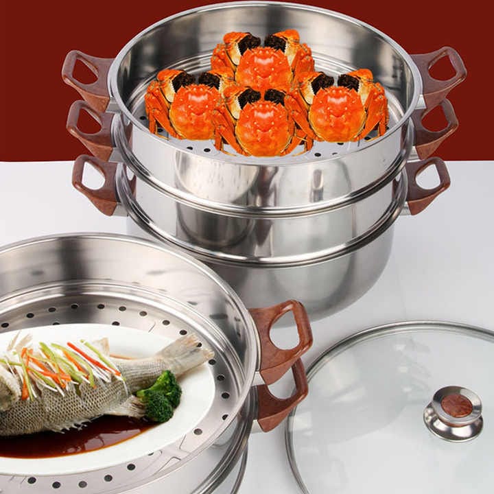5 Layer Stainless Steel Steamer Pot 34cm