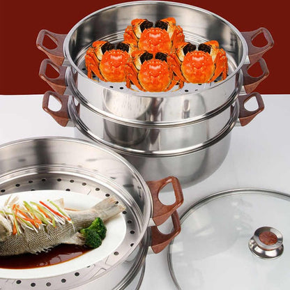 5 Layer Stainless Steel Steamer Pot 34cm