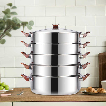 5 Layer Stainless Steel Steamer Pot 34cm