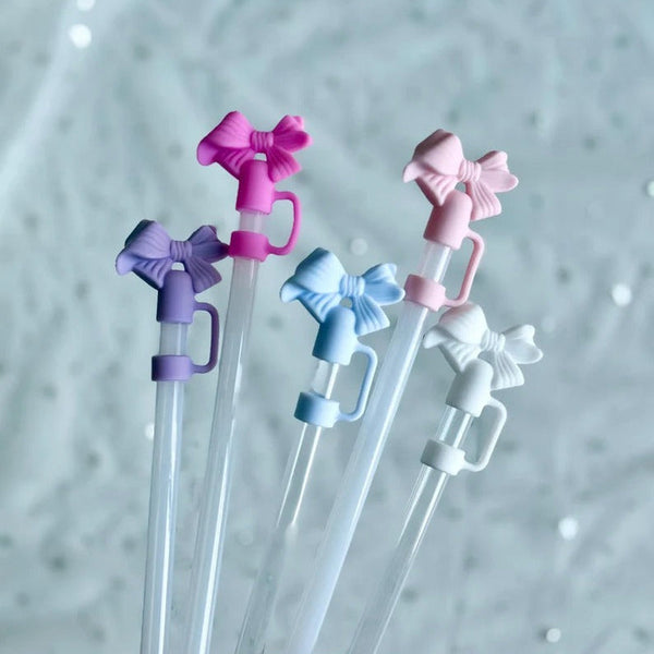 Silicone Straw Cover Cap (Bow Design)