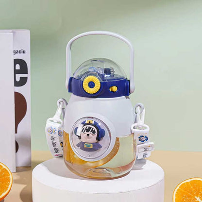 Leak proof Cartoon Water Bottle with Straw