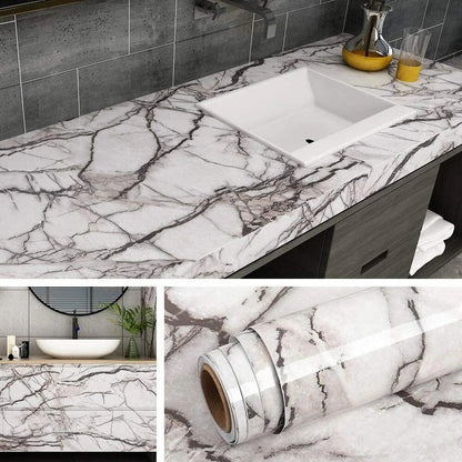 Marble Printed Self-Adhesive Sheet-White