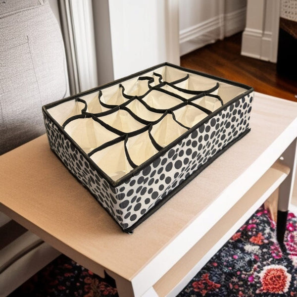 18 Pockets Socks Organizer(Polka Dots)